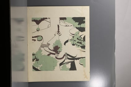 Robert Angeloch (1922–2011) Opus 40, Saugerties Gouache Landscape Study