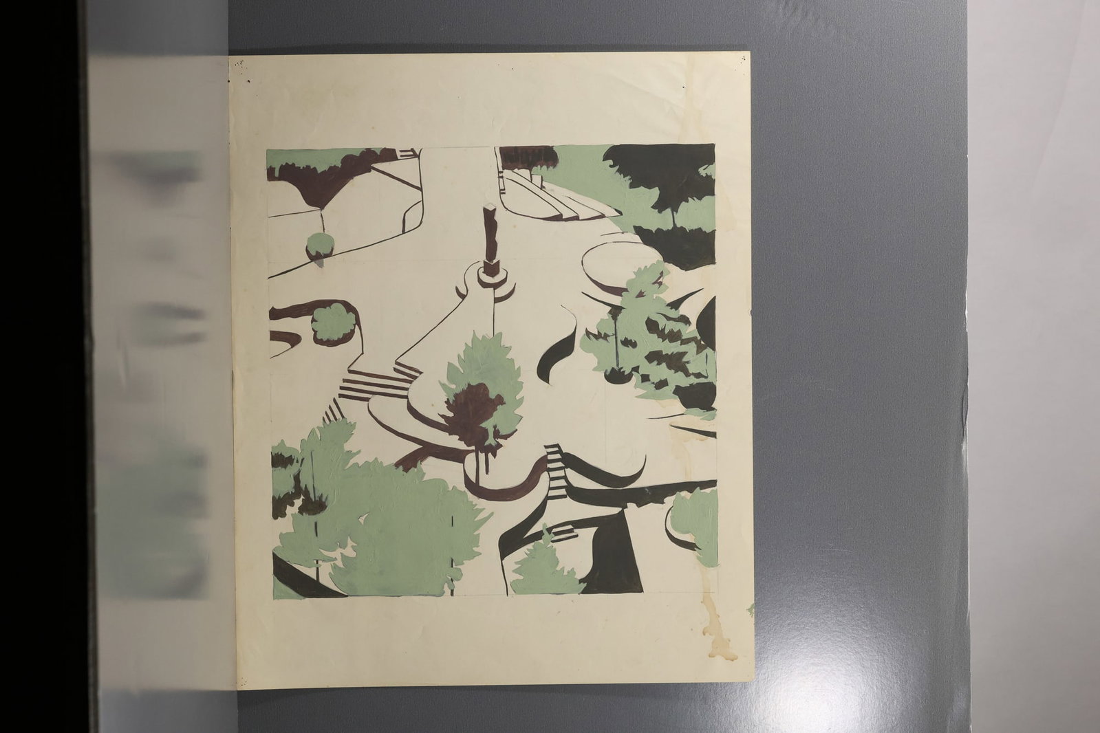 Robert Angeloch (1922–2011) Opus 40, Saugerties Gouache Landscape Study: All descriptions were generated using AI technology and have not been reviewed or verified by a human. All items are sold as-is, where-is. It is the buyer’s responsibility to preview, examine, and a