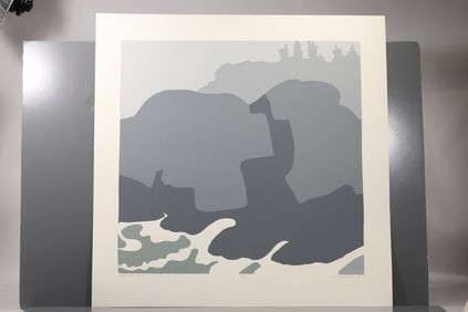 Robert Angeloch (1922–2011) Squeaker Cove Color Woodblock Print