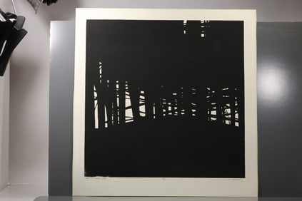 Robert Angeloch (1922–2011) Trees at Cooper Lake Woodcut Print