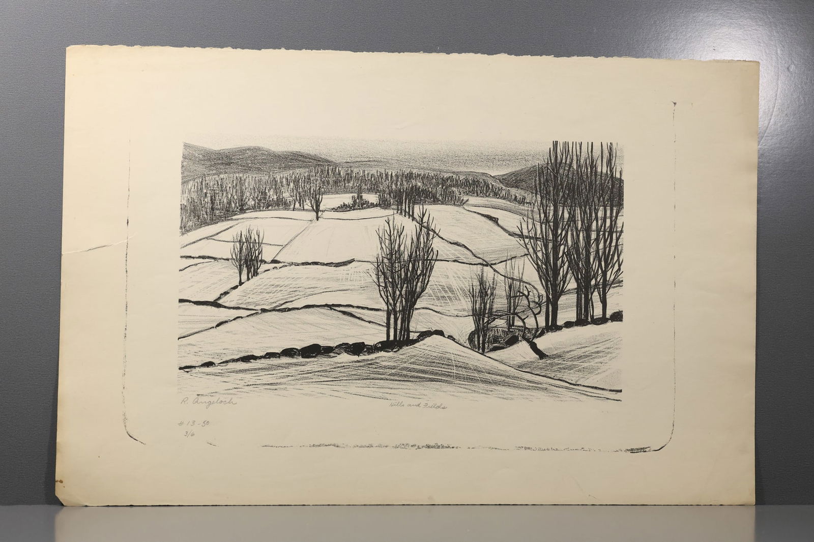 Robert Angeloch (1922–2011) Hills and Fields Lithograph (1 of 15)