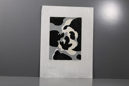 Robert Angeloch (1922–2011) Night Sky XXVI Color Woodcut