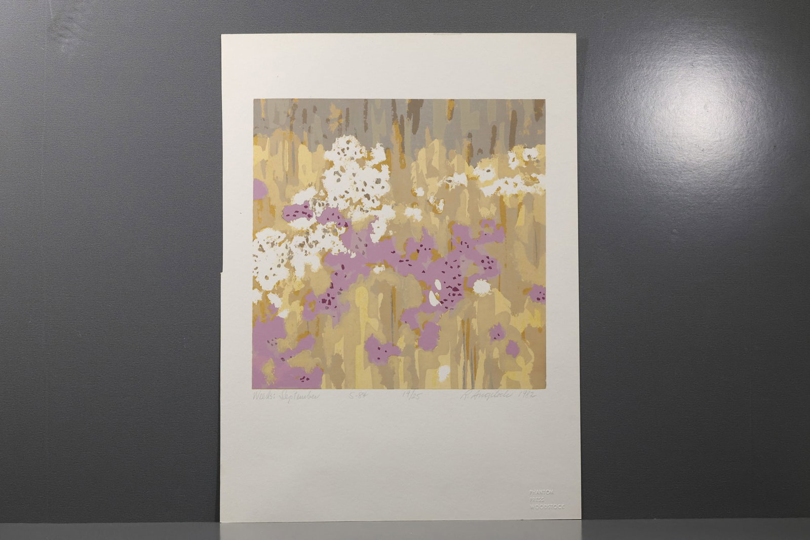 Robert Angeloch (1922–2011) Weeds: September Color Woodcut: All descriptions were generated using AI technology and have not been reviewed or verified by a human. All items are sold as-is, where-is. It is the buyer’s responsibility to preview, examine, and a