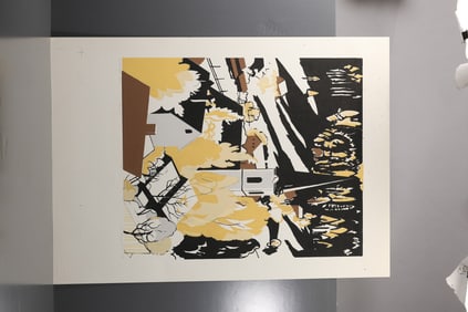 Robert Angeloch (1922–2011) Feld am See Color Woodcut