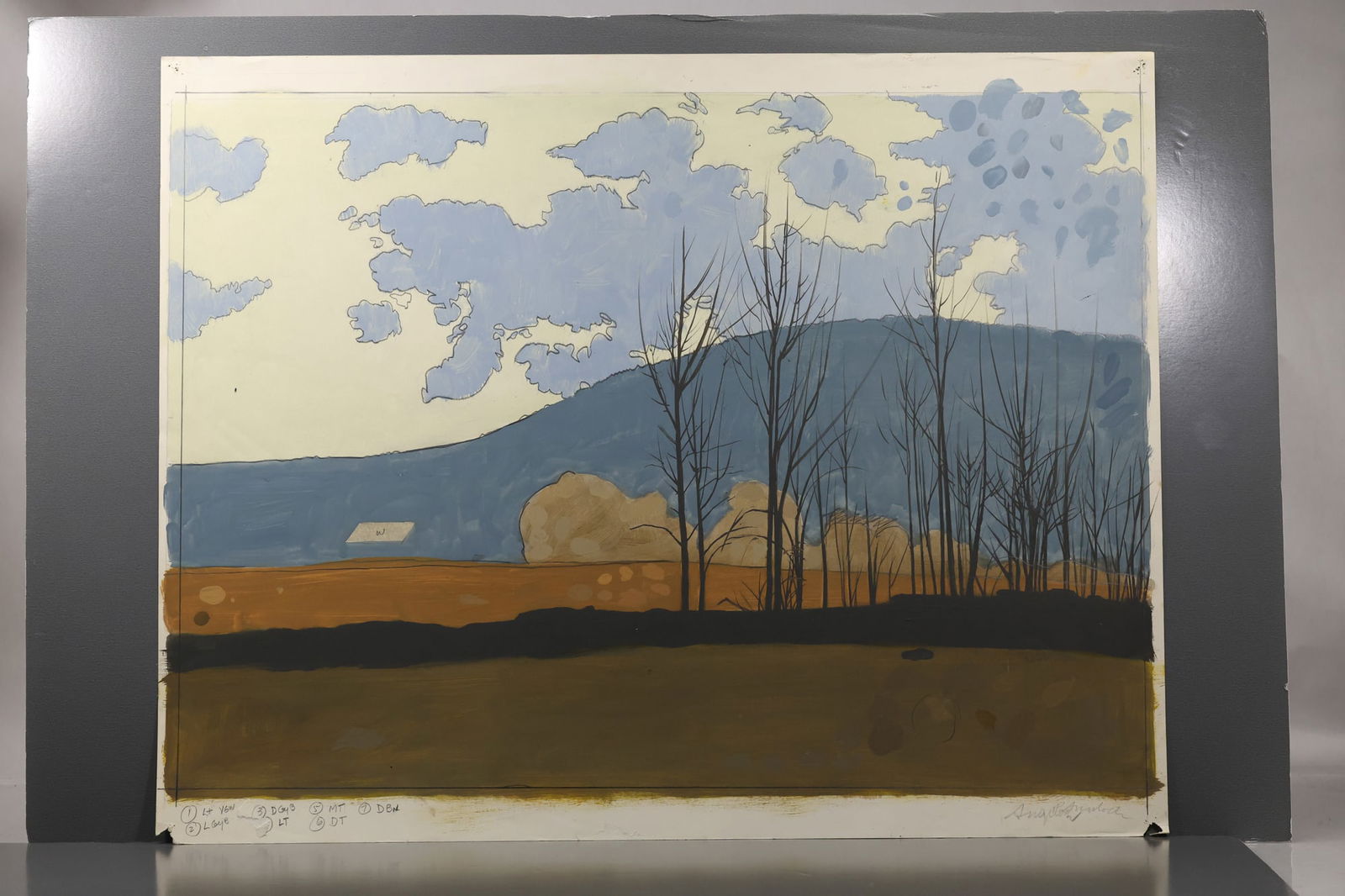 Robert Angeloch (1922–2011) Catskill Field Study Gouache on Paper (1 of 13)