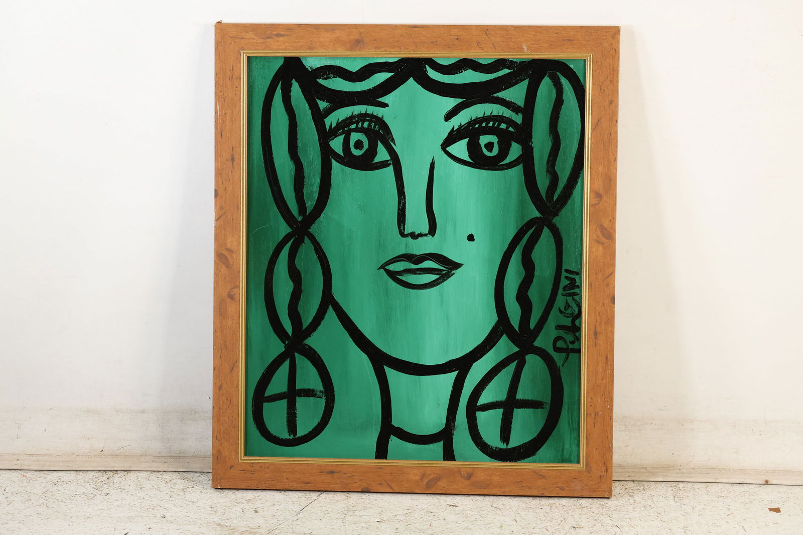 Thomas Pulgini Signed Stylized Portrait of Woman with Braids Pop Art Painting: All descriptions were generated using AI technology and have not been reviewed or verified by a human. All items are sold as-is, where-is. It is the buyer’s responsibility to preview, examine, and a