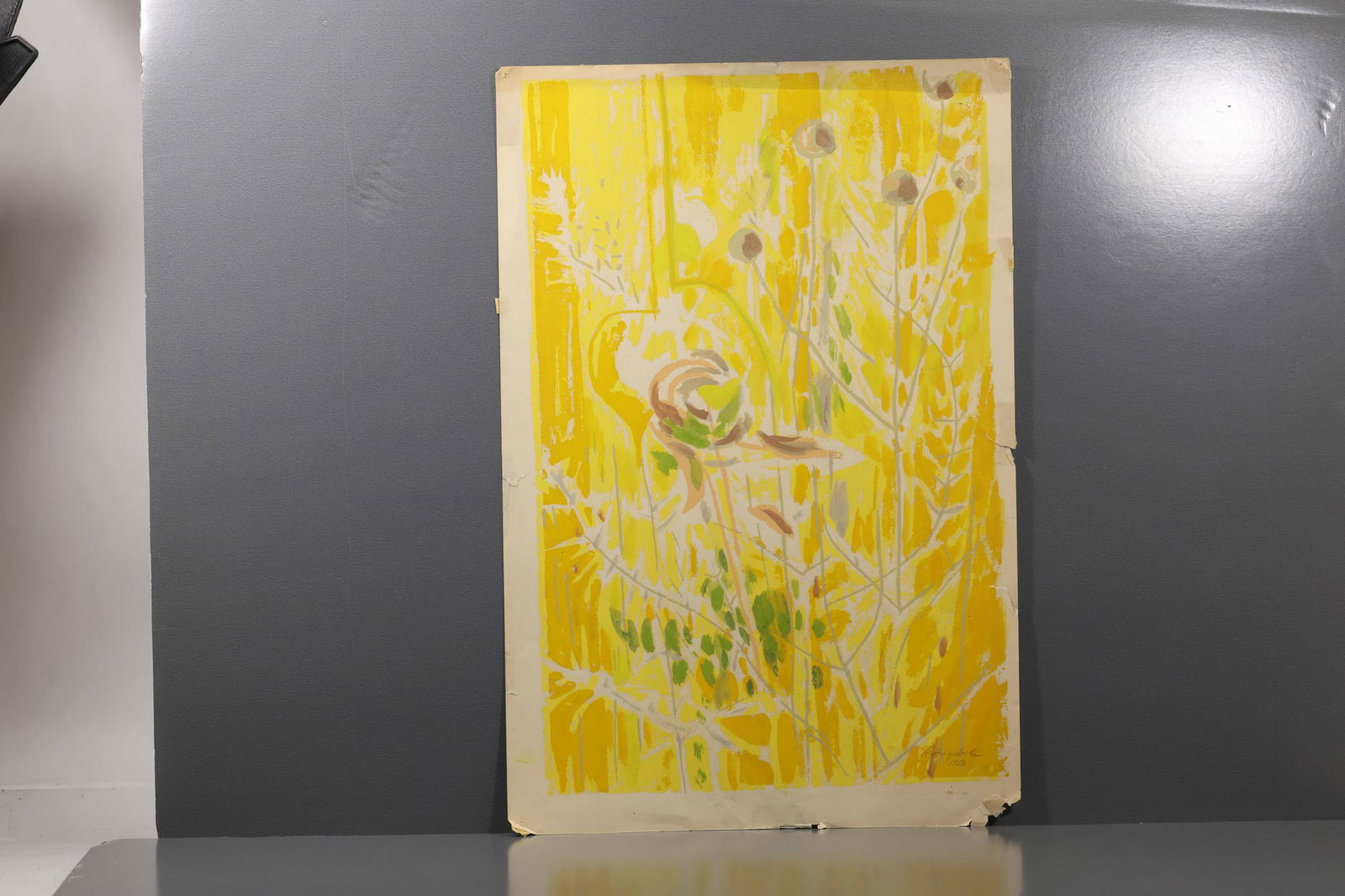 Robert Angeloch (1922–2011) Autumn Thistles Painting on Paper: All descriptions were generated using AI technology and have not been reviewed or verified by a human. All items are sold as-is, where-is. It is the buyer’s responsibility to preview, examine, and a