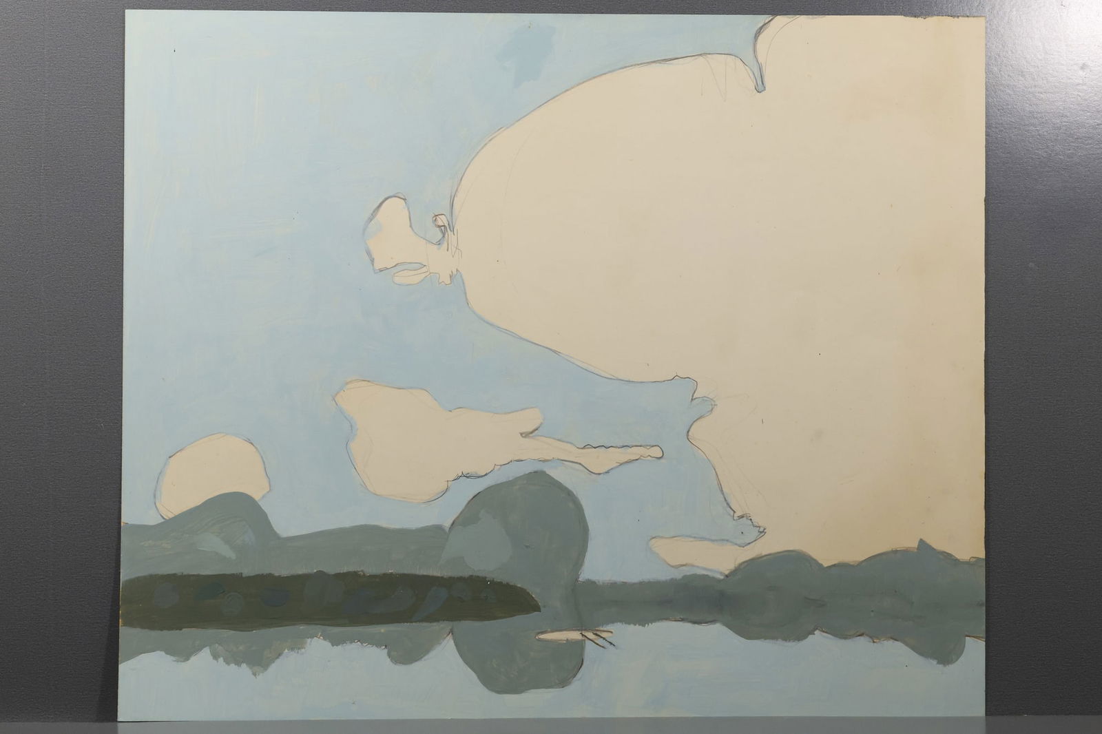 Robert Angeloch (1922–2011) – Sky Reflection Study, Painting on Paper: All descriptions were generated using AI technology and have not been reviewed or verified by a human. All items are sold as-is, where-is. It is the buyer’s responsibility to preview, examine, and a
