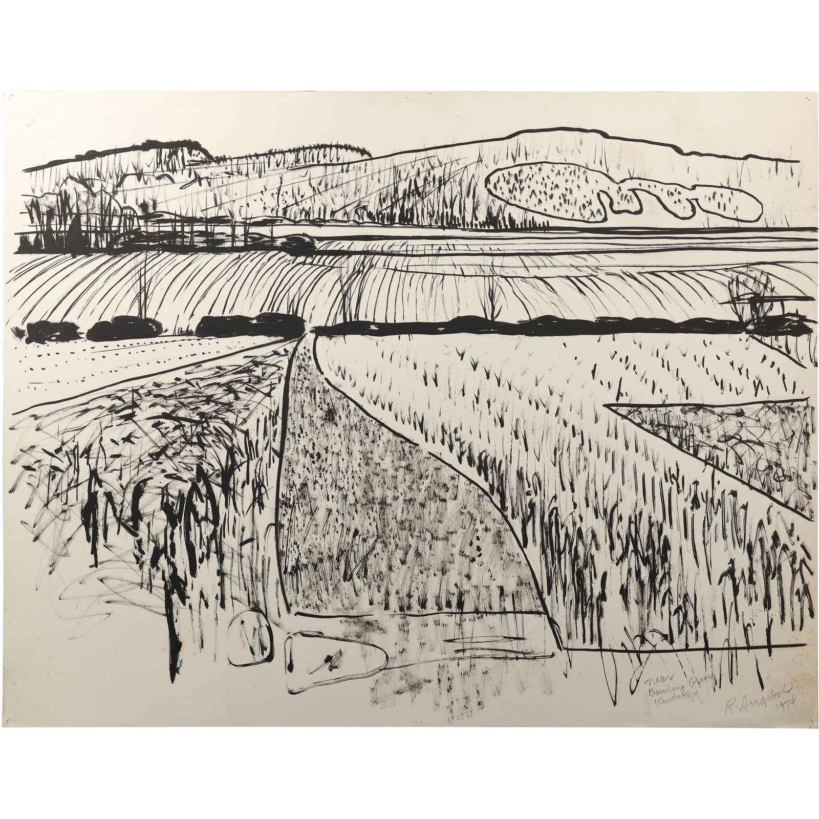 Robert Angeloch (1922–2011) – Near Bowling Green, Kentucky, Ink on Paper (1 of 12)
