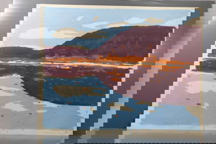 Robert Angeloch (1922–2011) – Yanketown Pond, Original Painting on Paper