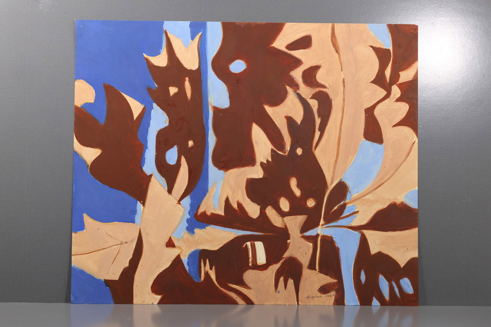 Robert Angeloch (1922–2011) – Abstract Leaf Forms, Painting on Paper: All descriptions were generated using AI technology and have not been reviewed or verified by a human. All items are sold as-is, where-is. It is the buyer’s responsibility to preview, examine, and a