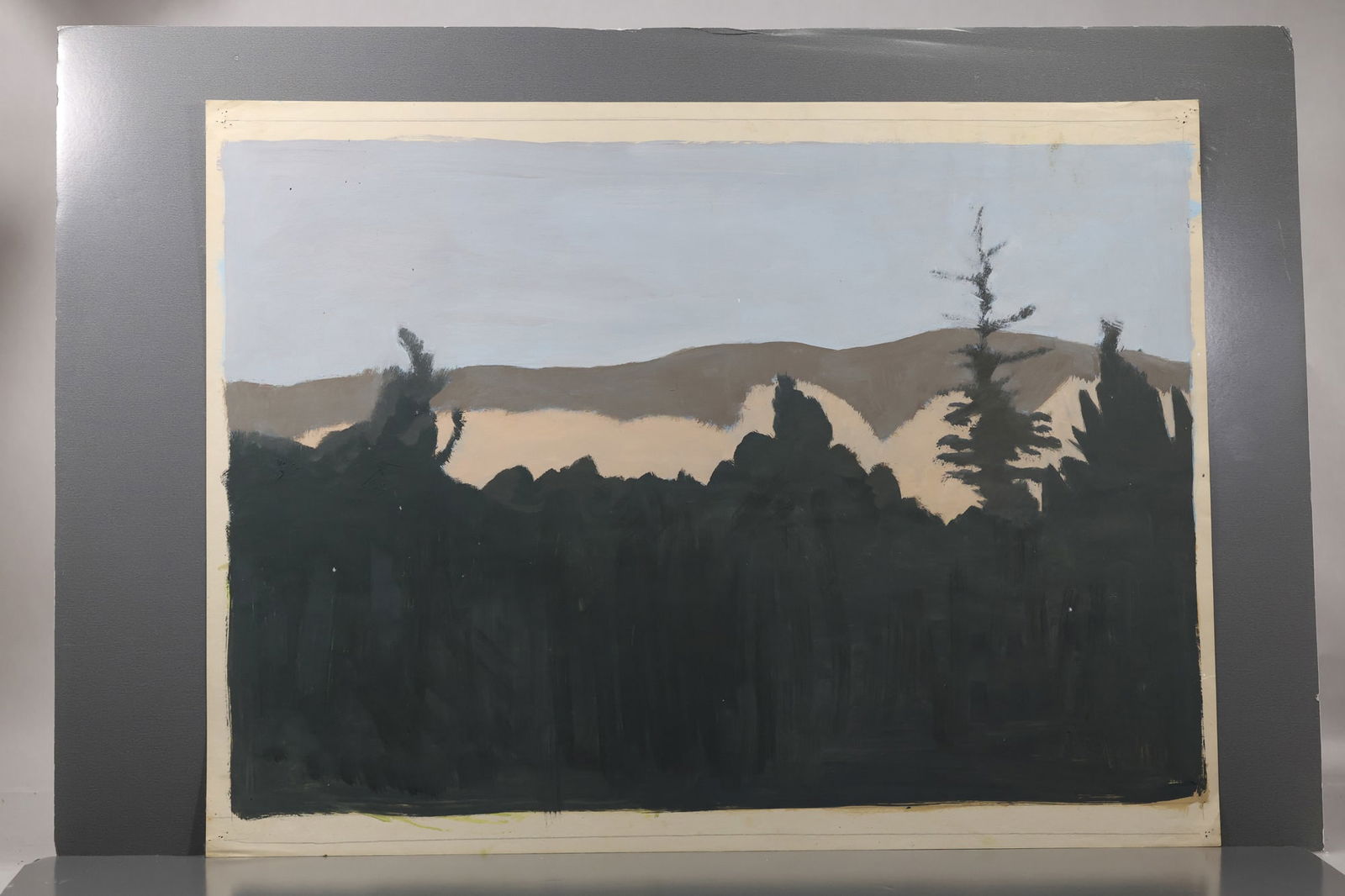 Robert Angeloch (1922–2011) – Tree Line and Ridge, Painting on Paper (1 of 10)