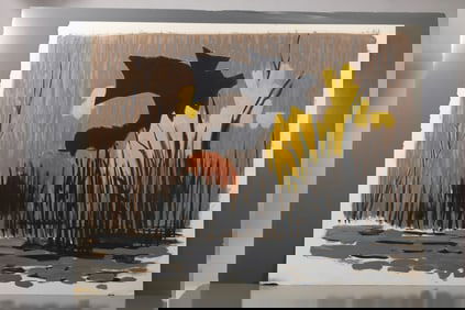 Robert Angeloch (1922–2011) – Marsh Reeds and Shadows, Painting on Paper