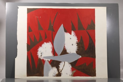 Robert Angeloch (1922–2011) – Abstract Botanical Study, Painting on Paper