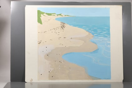 Robert Angeloch (1922–2011) – Incoming Tide, Chequesset Neck (Study for a Print) – Gouache on