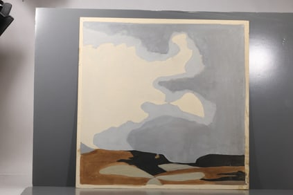 Robert Angeloch (1922–2011) – Abstracted Landscape with Clouds – Gouache on Paper