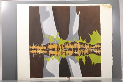 Robert Angeloch (1922–2011) – Yankeetown: Dead Trees – Gouache on Paper