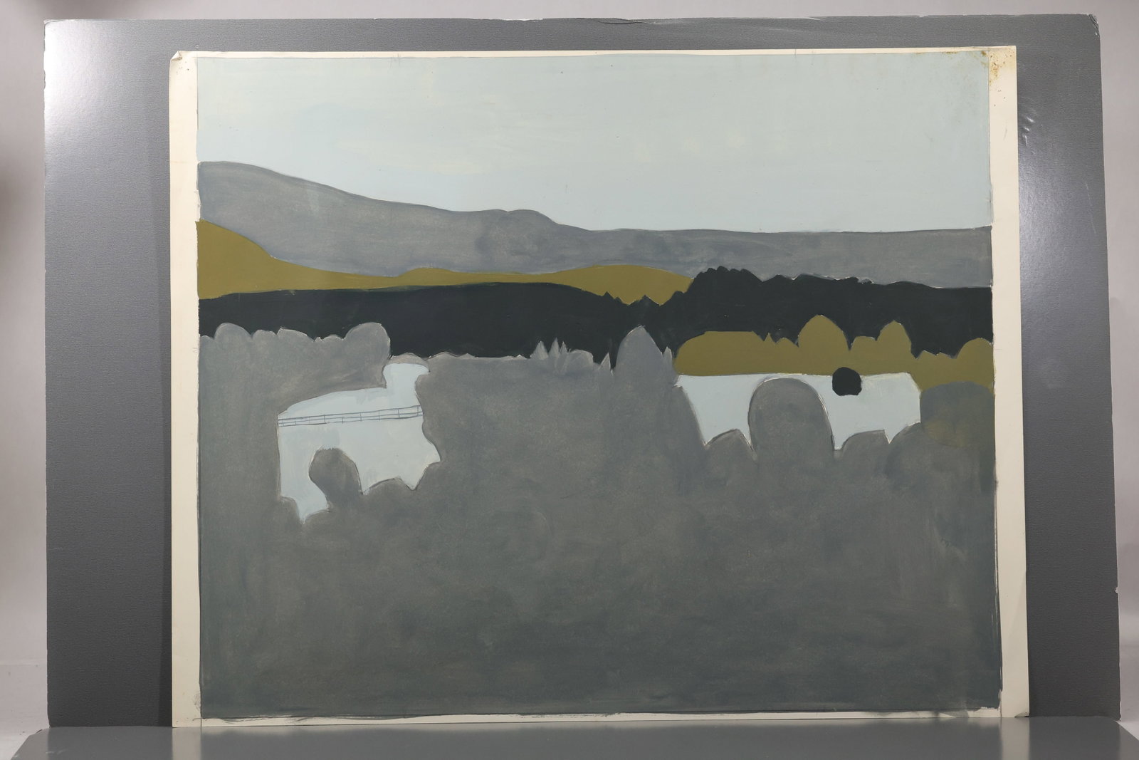 Robert Angeloch (1922–2011) – Distant Hills over River – Gouache on Paper: All descriptions were generated using AI technology and have not been reviewed or verified by a human. All items are sold as-is, where-is. It is the buyer’s responsibility to preview, examine, and a