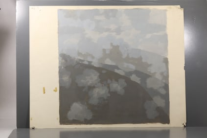 Robert Angeloch (1922–2011) – Gray Hillside in Fog – Gouache on Paper