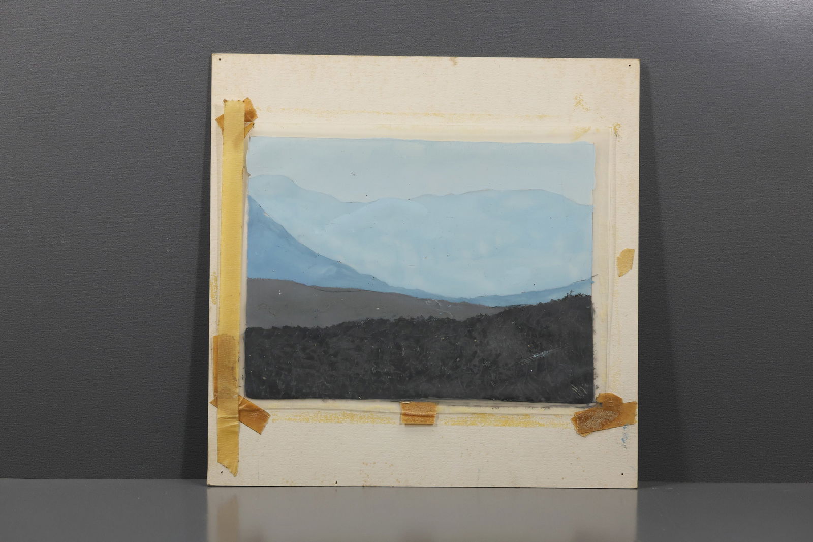 Robert Angeloch (1922–2011) – Blue Hills Landscape Study – Oil on Paper Mounted to Board (1 of 6)