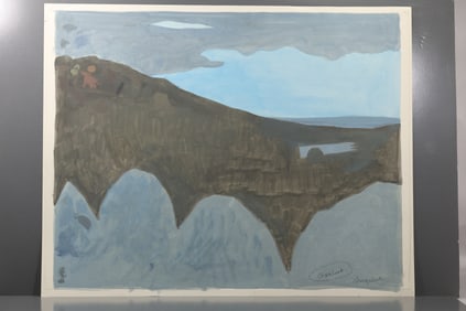 Robert Angeloch (1922–2011) – Hillside Landscape Study – Painting on Paper