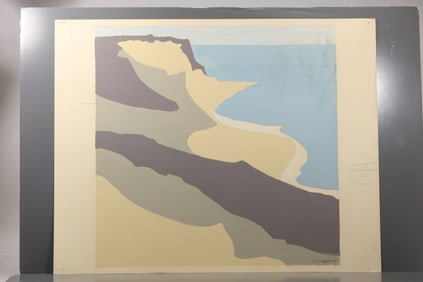 Robert Angeloch (1922–2011) – Block Island Shoreline – Oil on Paper