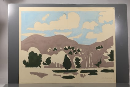 Robert Angeloch (1922–2011) – Mt. Guardian – Oil on Paper