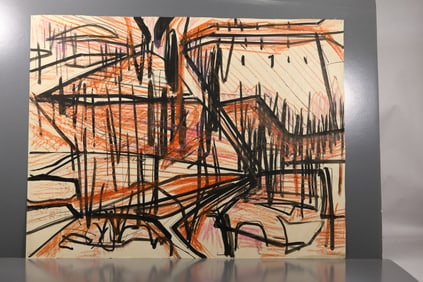 Robert Angeloch (1922–2011) – Abstract Expressionist Compositions – Mixed Media on Paper, 1956