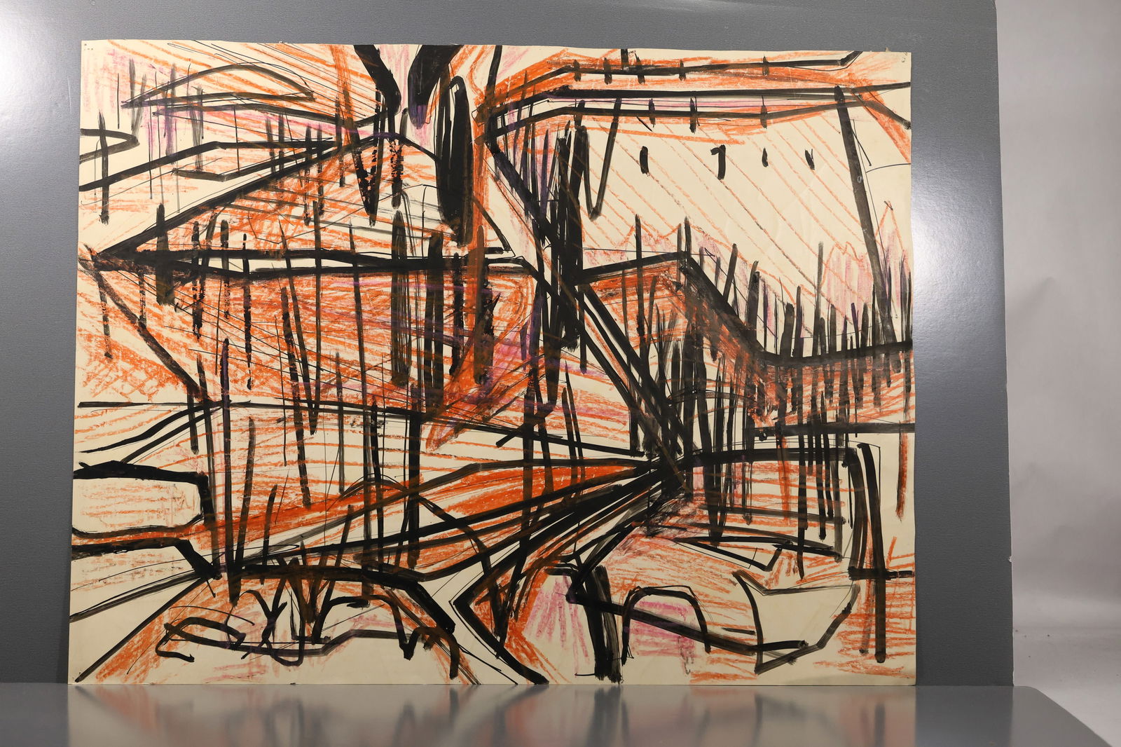 Robert Angeloch (1922–2011) – Abstract Expressionist Compositions – Mixed Media on Paper, 1956 (1 of 11)