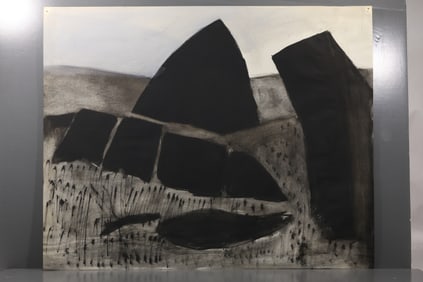 Robert Angeloch (1922–2011) – Abstract Landscape Forms – Charcoal on Paper