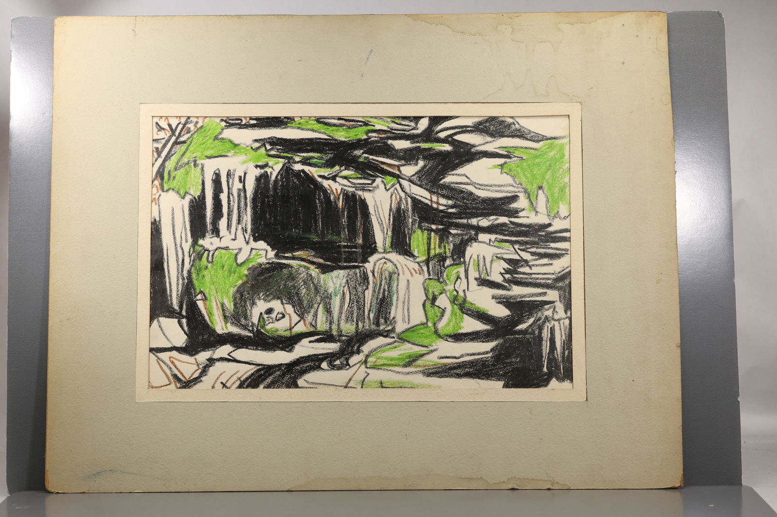 Robert Angeloch (1922–2011) – Woodland Stream Study – Crayon on Paper (1 of 10)