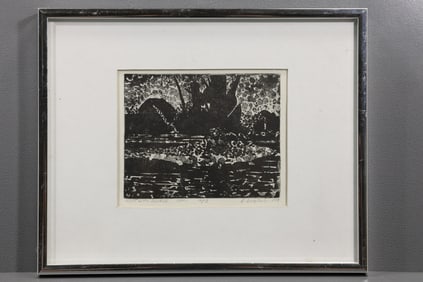 Robert Angeloch (1922–2011) – “Night on the Sawkill” – Relief Aquatint, 1988