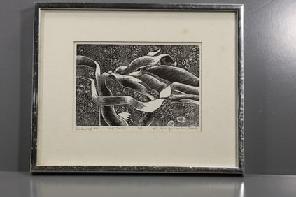 Robert Angeloch (1922–2011) – “Seaweed #46” – Wood Engraving, 2000