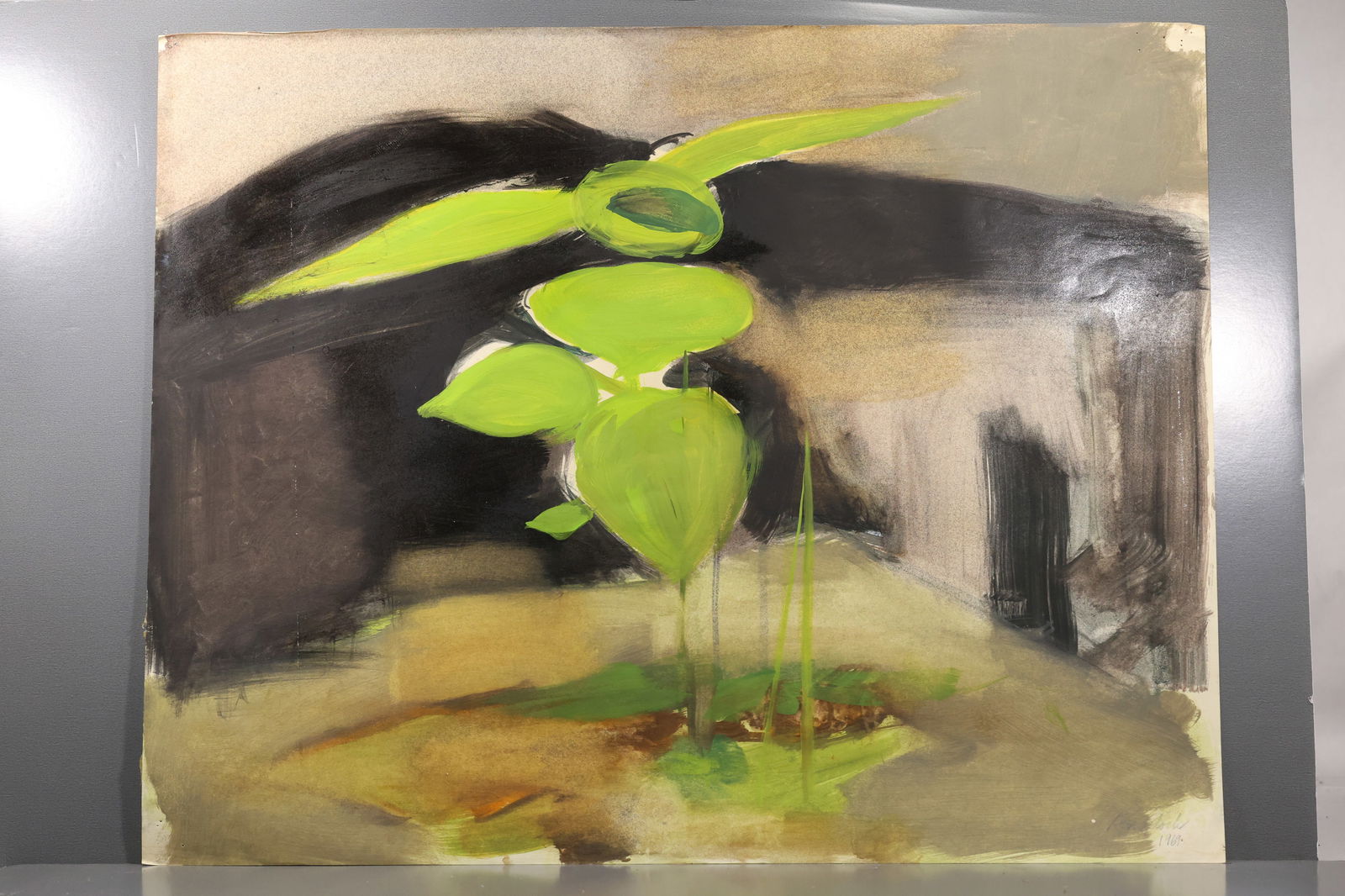 Robert Angeloch (1922–2011) – Green Plant Form – Mixed Media on Paper (1 of 10)