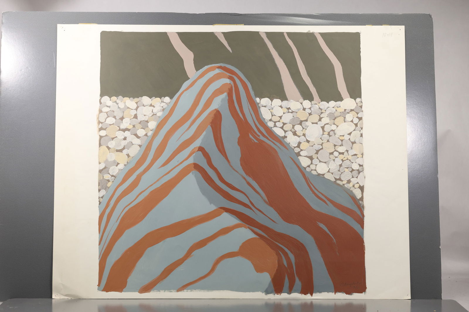 Robert Angeloch (1922–2011) – Study for “Striped Rocks” – Gouache on Paper (1 of 14)
