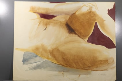 Robert Angeloch (1922–2011) – Reclining Nude Study – Watercolor on Paper