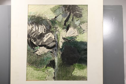 Robert Angeloch (1922–2011) — Mountain Spring, Ink and Crayon