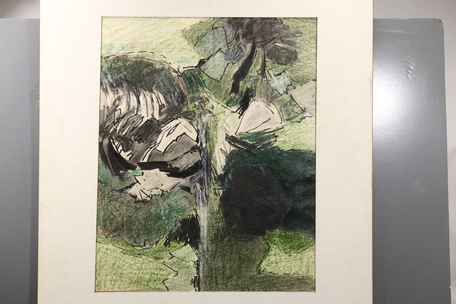 Robert Angeloch (1922–2011) — Mountain Spring, Ink and Crayon: All descriptions were generated using AI technology and have not been reviewed or verified by a human. All items are sold as-is, where-is. It is the buyer’s responsibility to preview, examine, and a