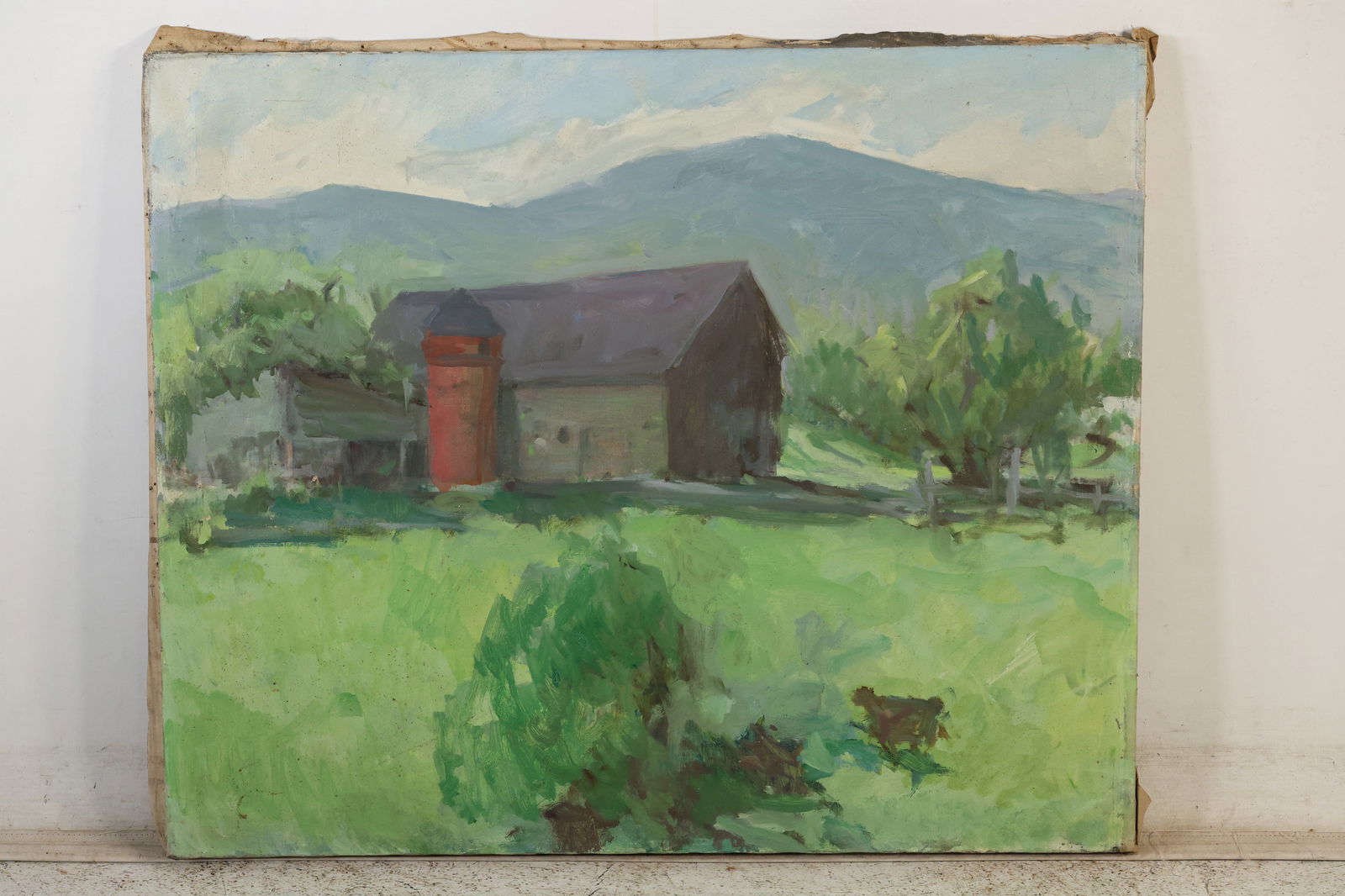 Robert Angeloch (1922–2011) — Barn and Mountains, Oil on Canvas (1 of 10)