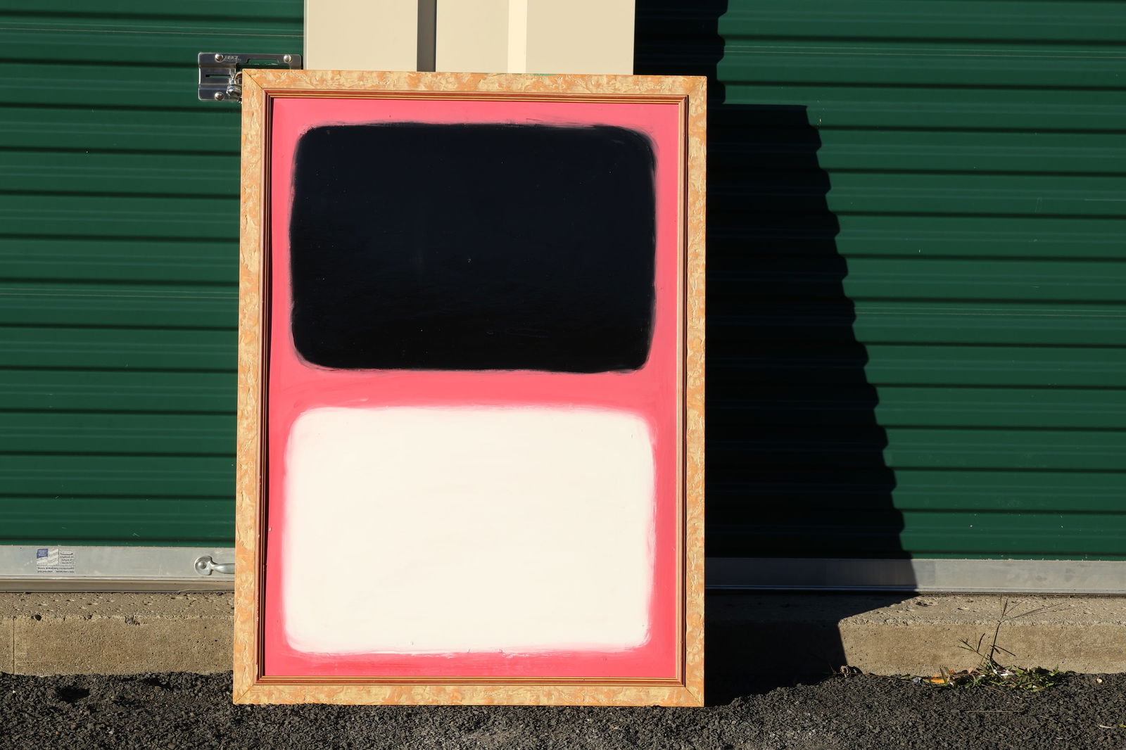 Thomas Pulgini Signed Abstract Painting in the Style of Rothko Black White Pink Color Field (1 of 9)