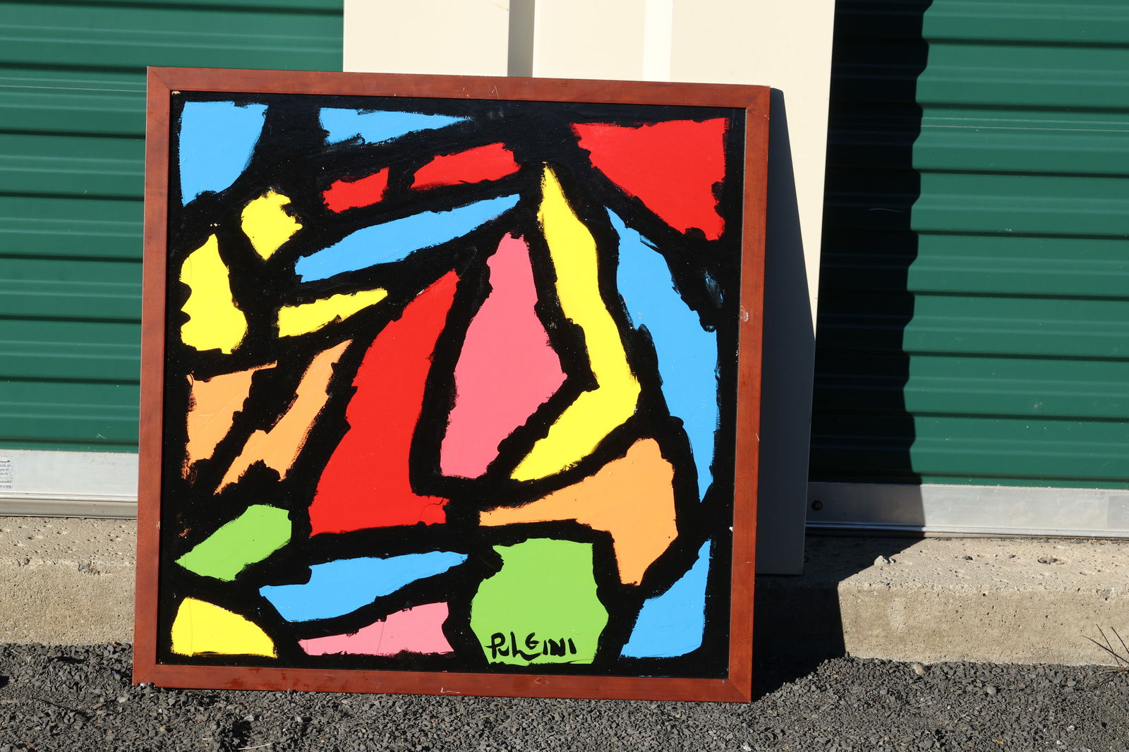 Thomas Pulgini Signed Abstract Geometric Color Block Painting Modernist Style (1 of 9)