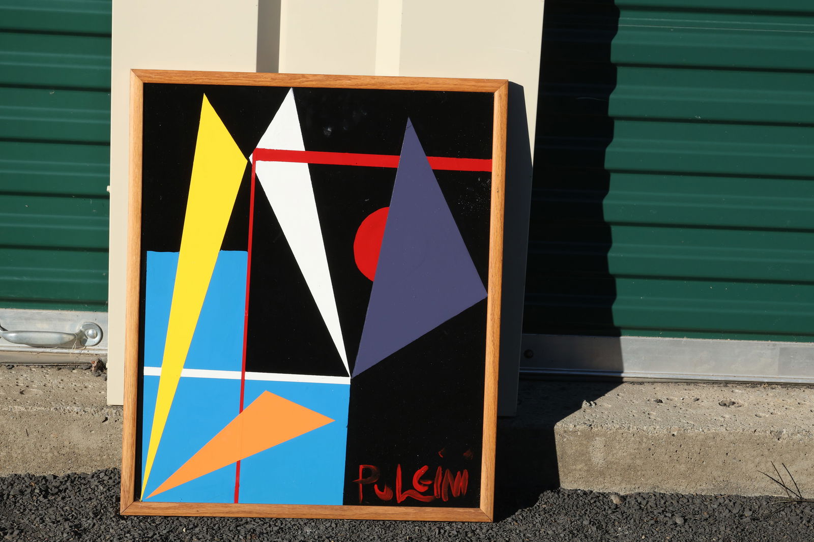 Thomas Pulgini Signed Geometric Abstract Painting with Bold Color Blocks (1 of 10)