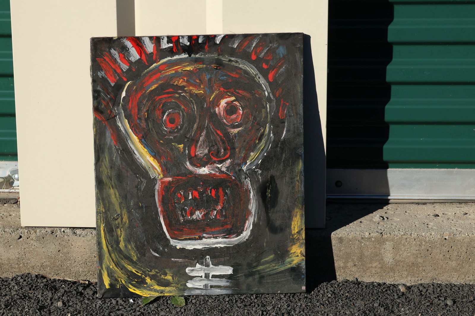Thomas Pulgini Signed Neo-Expressionist Painting Skull Portrait in the Style of Basquiat: All descriptions were generated using AI technology and have not been reviewed or verified by a human. All items are sold as-is, where-is. It is the buyer’s responsibility to preview, examine, and a