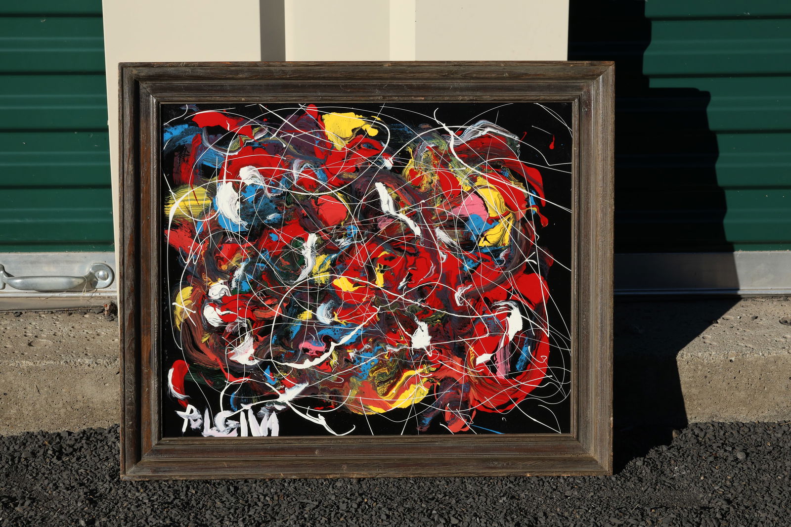 Tom Pulgini (b. 1965) – Abstract Expressionist Composition – Oil on Board (1 of 10)