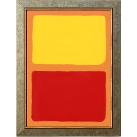Tom Pulgini (b. 1965) — Red and Yellow Color Field, Oil on Wood Panel