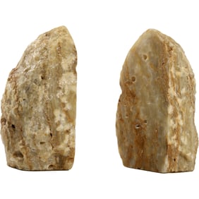 Pair of Natural Stone Geode Bookends, 6.5 in. height