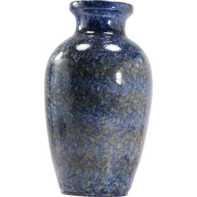 Tall Blue Mottled Art Pottery Vase Arts And Crafts 14 inches height x 6 in, wide