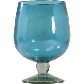 Vintage Italian Empoli glass brandy balloon vase or snifter 10 inches height x 6 inches wide