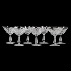 Set of Six Waterford Crystal Coupe Glasses