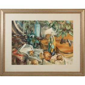 Betty Lou Schlemm; 20thC. American Watercolor Still Life Signed